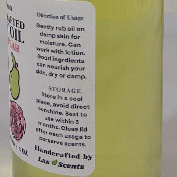 Handcrafted Rose Pear Perfumed Body Oil Body Juice Mist Sprayer Fast Absorption - Picture 8 of 10